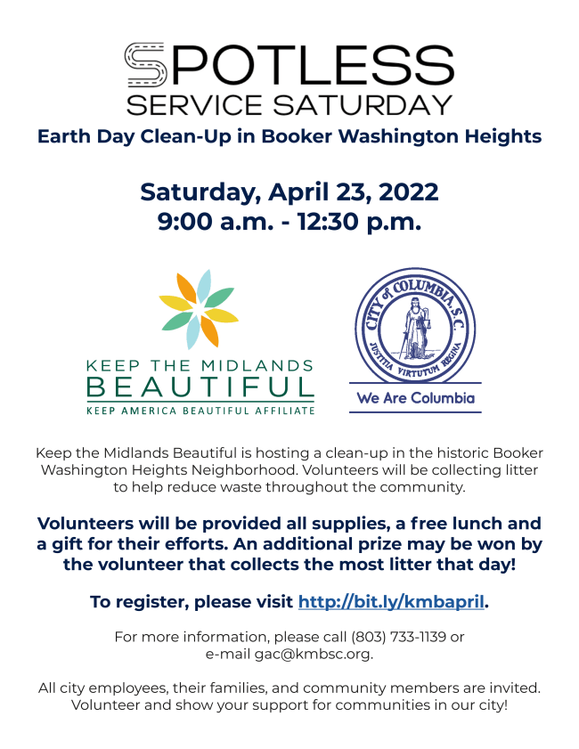 KMB's April 'Spotless Service Saturday' Cleanup: Earth Day Flyer