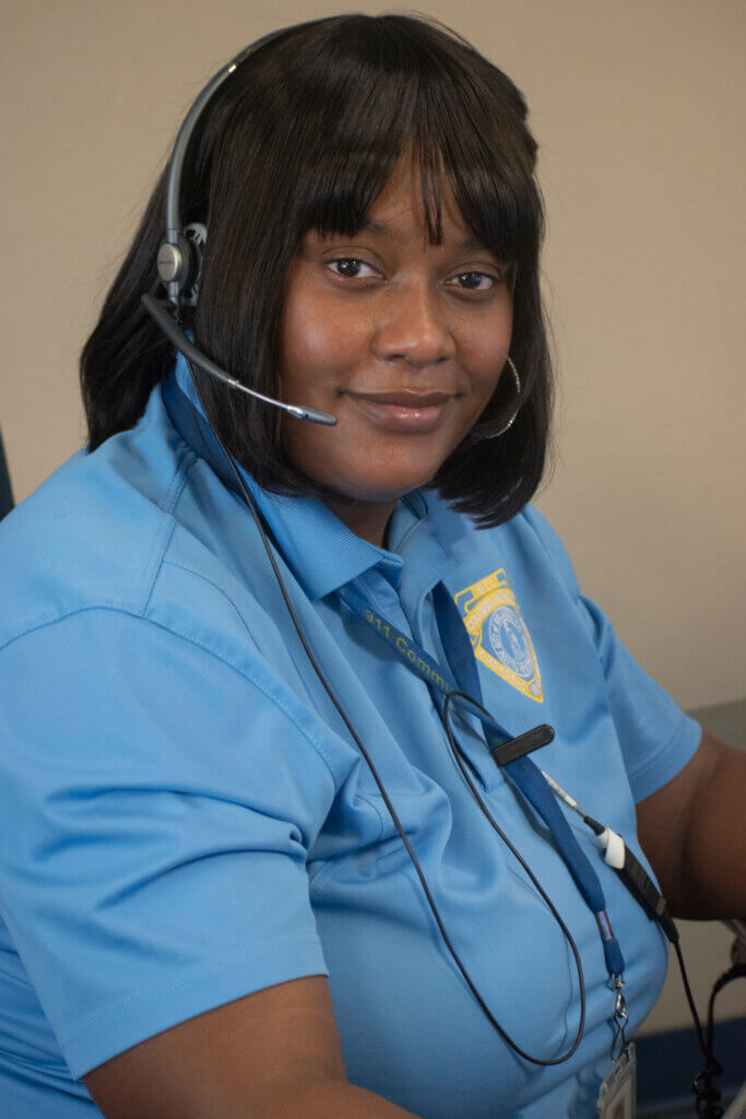 woman in crc 911 uniform