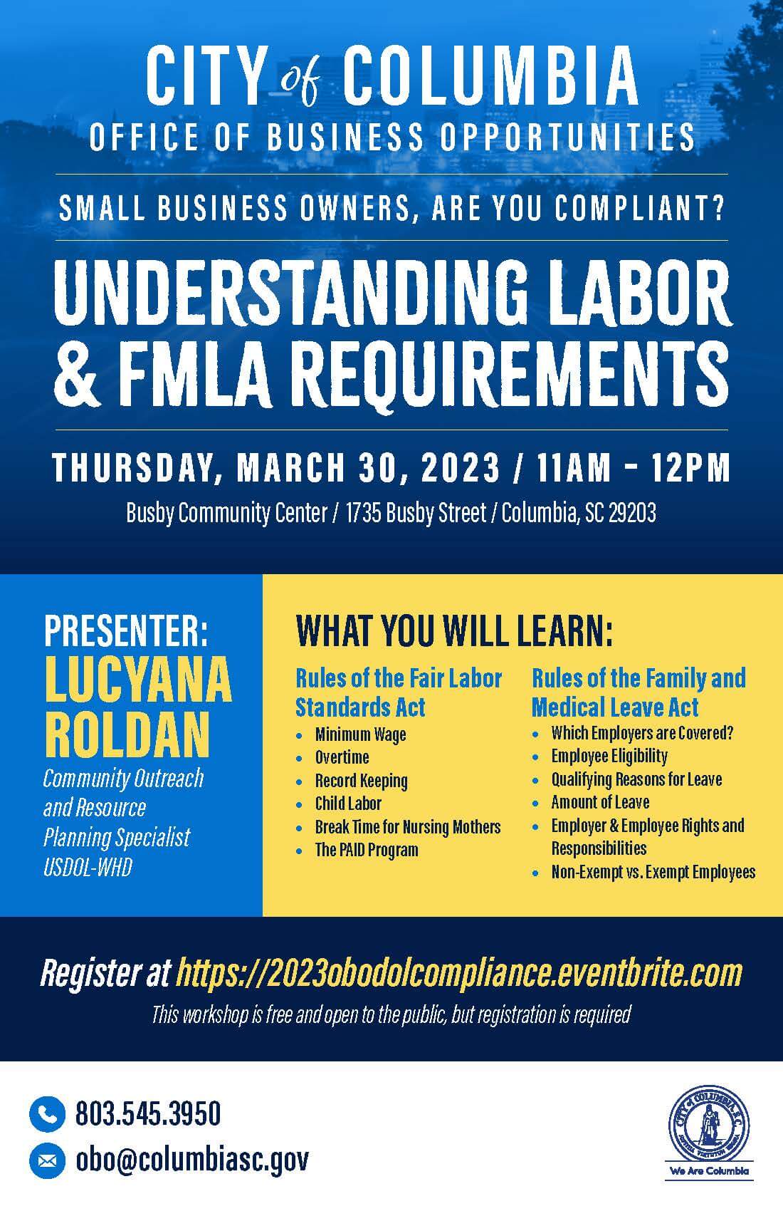 Office Of Business Opportunities Understanding Labor FMLA 